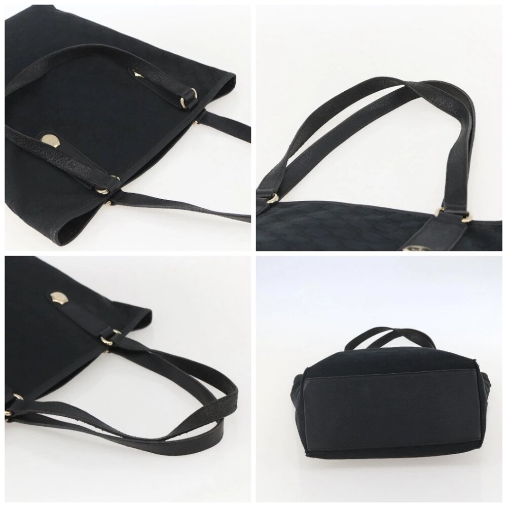 GUCCI GG Canvas Tote Bag Black Gold - Picture 16 of 16